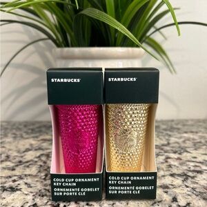 Starbucks Cold Cup Ornament Keychain Bundle